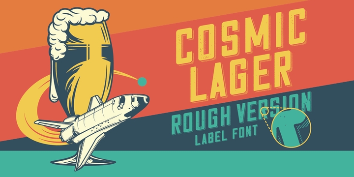 Beispiel einer Cosmic Lager Rough Shadow-Schriftart